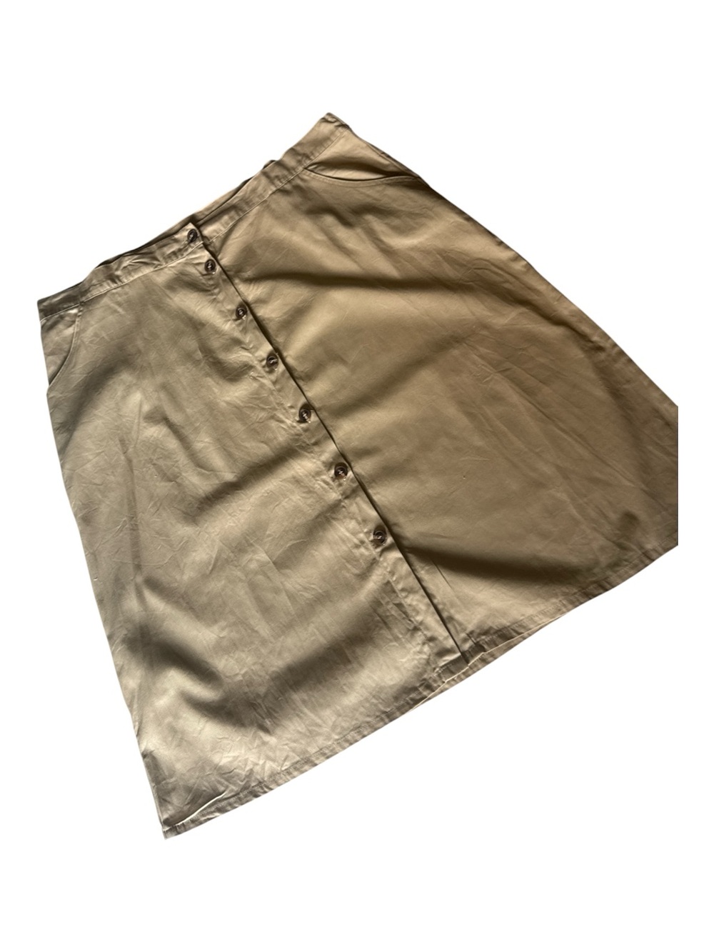 Jennifer Lauren size 3X Classic Button-Front Beige A-Line Skirt